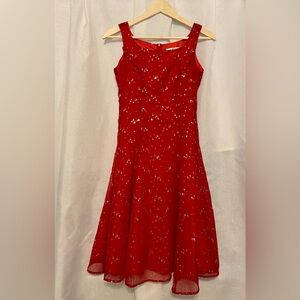 Red Knee Length Formal Dress